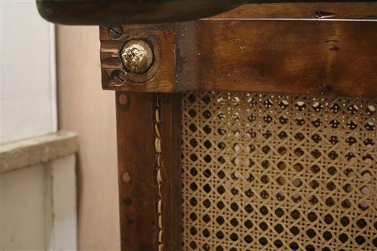 A 19th century brass mounted mahogany campaign chair, W.1ft 7in.